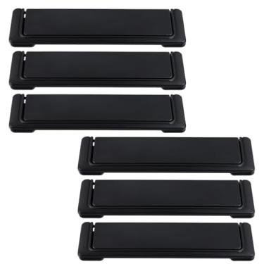 Imagem de LC LICTOP Puxador de porta de armadilha de 14 cm, puxador embutido de gaveta de perfil baixo, espaçamento de orifício de 12,7 cm, alça embutida de liga de zinco para mesas de cabeceira, armários 6