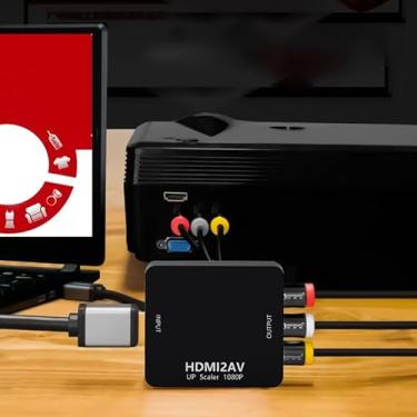 Imagem de RCA to HDMI Converter, 1080P Mini RCA Composite CVBS AV to HDMI Video Audio Converter Adapter, Support PAL/NTSC with USB Power Cable for N64, PS, SNES, DVD, VHS, VCR, PC, Black