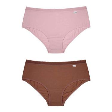 Imagem de Kit 2 Calcinhas Clássicas Algodão DelRio 50609, Multicor, GG