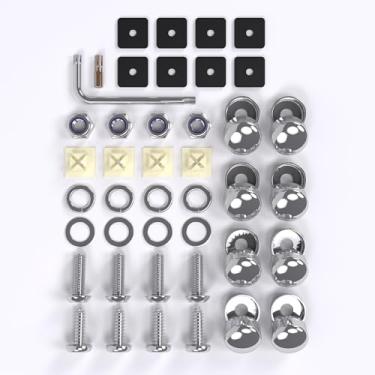 Imagem de Couslcd Parafusos universais para placa de licença, ferragens de montagem de placa de etiqueta de carro de aço inoxidável, antifurto, parafusos à prova de ferrugem para fixar quadros de placas de