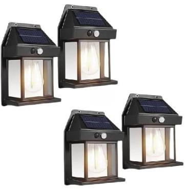 Imagem de Luminária solar à prova d'água com sensor de movimento(4 Unidades)