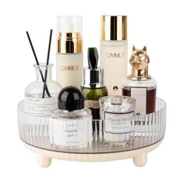 Imagem de Anyoifax Organizador de maquiagem giratório 360 para perfume, suporte de cuidados com a pele, armazenamento de cosméticos, organizador de bancada para banheiro, mesa giratória para cômoda, penteadeira