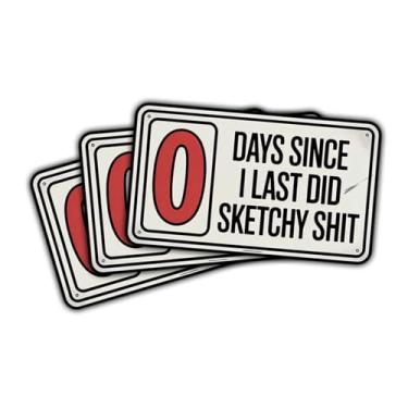 Imagem de (3 peças) Adesivo 0 Days Since I Did Sketchy Shit, decalque de vinil de humor de construção para capacete, caixa de ferramentas, laptop, presentes para mecânicos, engenheiros e entusiastas de