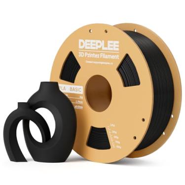 Imagem de DEEPLEE Filamento de impressora 3D PLA Basic de 1,75 mm, filamento de impressão 3D com precisão dimensional +/- 0,02 mm, bem enrolado, sem entupimento, melhor para iniciantes, serve para a maioria das