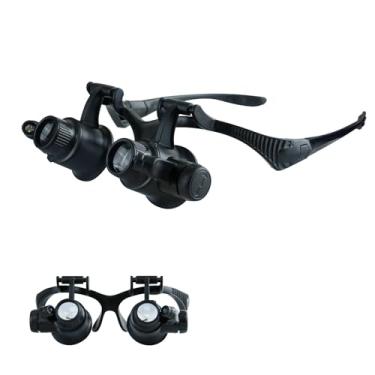 Imagem de Lupa de ampliação de óculos de reparo de relógio com LED 10X 15X 20X 25X