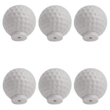 Imagem de Tverghvad Puxadores de cômoda de bola de golfe, [pacote com 6] puxadores decorativos de bola, puxadores esportivos para gaveta/armário/porta de cômoda para meninos e crianças