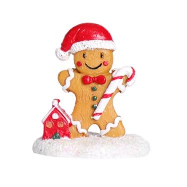 Imagem de Camotank Acessórios de vila de Natal ornamentos de resina para decoração de vila de Natal para festivais de Natal (homem de gengibre)