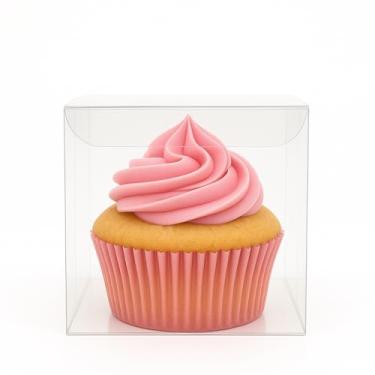 Imagem de 10 Caixas acetato transparente 8x8x8 para cupcake doces
