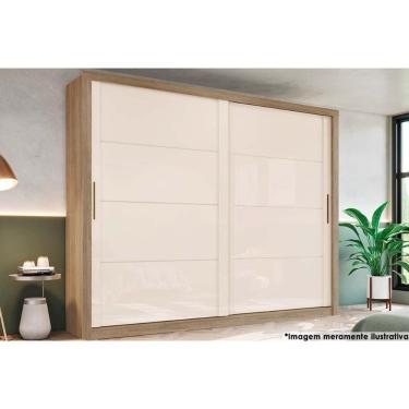 Imagem de Guarda Roupa 2 Portas De Correr E 4 Gavetas Palace Rústico-off White - Henn