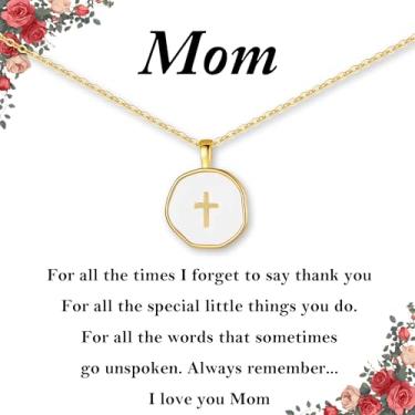 Imagem de Presentes de Natal cristãos para mulheres, colar com cruz de pérolas, presentes baseados na fé, para filha, irmã, mãe, batismo religioso, presente católico, colar cristão para neta, avó, confirmação