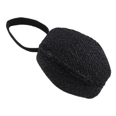 Imagem de Aramox Bola de Rebocador de Cachorro Grande Com Brinquedo Interativo para Alívio de Ansiedade, Adequado para Pastor Alemão, Belga Malinois, Fibra de Algodão, Rugby, Atividades (Preto)