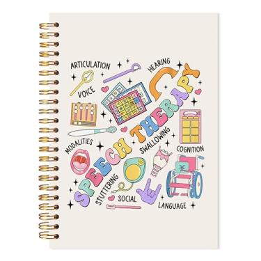 Imagem de LADOCK Caderno espiral de terapia da fala preppy, presentes SLP para fonoaudiólogos, diário de terapia para terapeutas, conselheiros, assistentes sociais, diário de audiologista para mulheres, 13 x 21