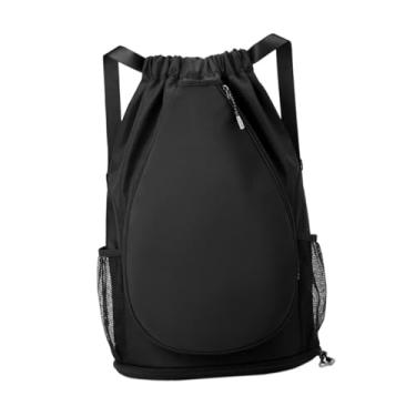 Imagem de rockible Mochila de tênis, mochila esportiva multiuso para homens e mulheres, ideal para transportar raquetes de tênis, badminton, basquete e futebol, Preto