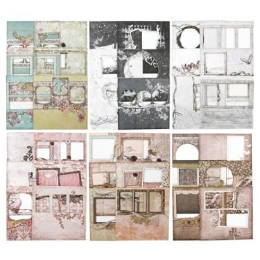 Imagem de AuriicLeaf Adesivos de cartolina retrô, 60 peças de designs de janela de foto - Molduras quadradas vintage para álbuns de recortes, diários, decoração DIY