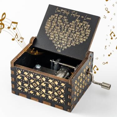 Imagem de Caixa de música de madeira antiga esculpida amor para amante, namorada, namorado, marido, esposa, aniversário de casamento, aniversário, Natal, Halloween, melhor presente para o dia dos namorados