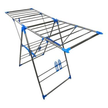 Imagem de Varal De Chão Dobrável Em aluminio leve Com 2 Andares