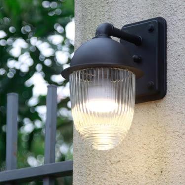 Imagem de Luminária de parede externa LED contemporânea, elétrica, simples e à prova d'água, para varanda, corredor, pátio, portão de casa, hotel, iluminação de parede (9249 L Elétrica 1PCS)