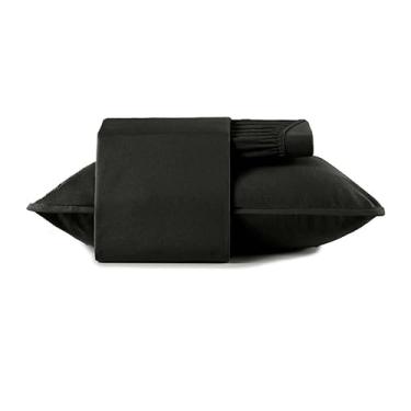 Imagem de Altenburg, Jogo Cama Solteiro 3 Pcs Malha Algodão Preto Altenburg