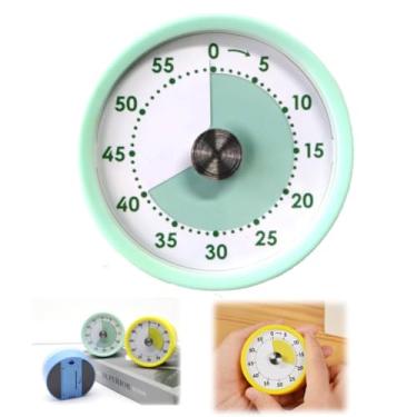 Imagem de Hapivida Temporizador visual, tempo de cozinha mecânico, cronômetros regressivos, gerenciamento, relógio magnético, 60 minutos, ferramenta rotativa de ovo para cozinhar sala de aula fitness (verde