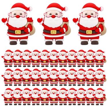 Imagem de 36 Conjunto de Miniaturas Papai Noel em PVC, Perfeitas para Decoração Mesas em Casa Ou No Escritório Enfeites para Festas de Natal Jardins Fadas e Vilas Natalinas