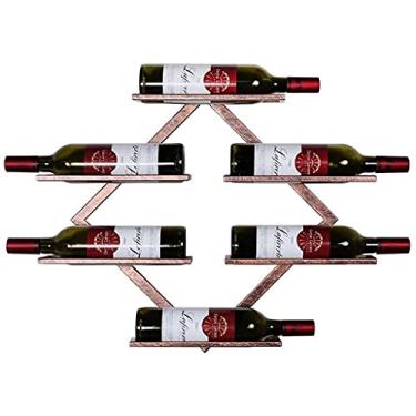 Imagem de Prateleiras de vinho montadas na parede para sala de estar decoração de parede rack de garrafa de vinho de ferro forjado para bares restaurantes cozinhas (cor: preto)