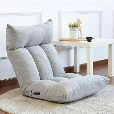 Imagem de Cadeira de escritório para jogos, cadeira de computador, cadeira de chão, encosto ajustável, encosto e encosto de cabeça, cadeira reclinável dobrável e preguiçosa para assistir TV