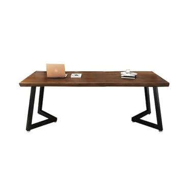 Imagem de ZDJZMGZ Mesa de computador, mesa de escritório em casa, grande, de madeira maciça, mesa de computador, mesa de caligrafia, mesa de trabalho simples (180 x 70 x 75 cm)