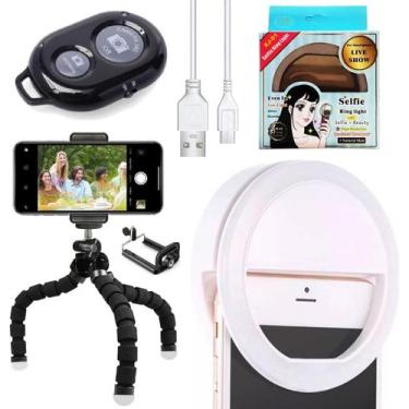 Imagem de Kit Youtuber Tripé Celular Smartphone Universal + Luz Ring - Leffa Sho