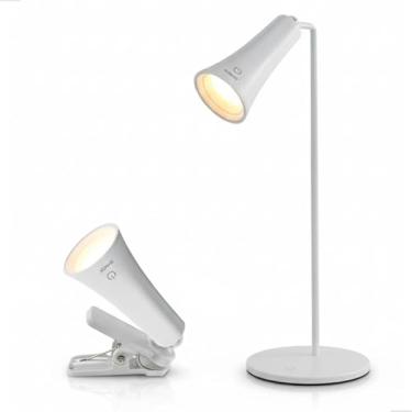 Imagem de Luminária de Mesa Recarregável USB 3 Tons 3000‑6500 K Ajuste 360° Imã / Clip / Base – Abajur Portátil para Leitura, Home Office e Cabeceira