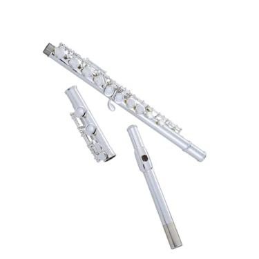 Imagem de Flauta Flauta de cobre branco com chave E dividida em tom C banhado a prata 16 furos fechados adequado para iniciantes