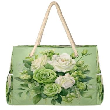 Imagem de hongjinglin Bolsa de praia grande, leve, dobrável, amor, autismo, colorida, bolsa de ombro para piscina, Cor 3, Large