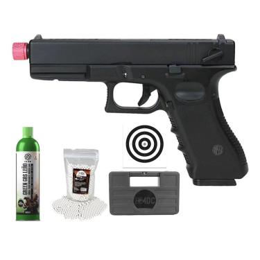 Imagem de Pistola Airsoft Gk V18 G18 Gbb Blowback 6,0 + Itens