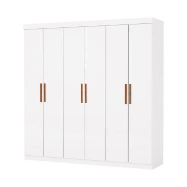 Imagem de Guarda Roupa Casal Recife 6 Portas 2 Gavetas Sem Espelho Carioca Moveis Branco