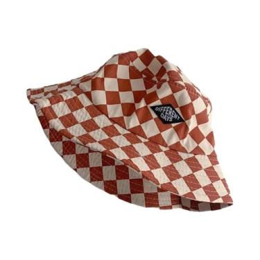Imagem de Chapéu De Sol Infantil Xadrez Estampa Quadriculada Bonito Para Meninos