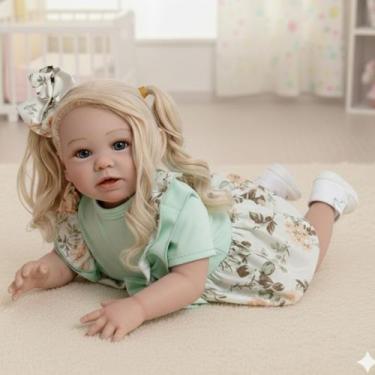 Imagem de Bebê Reborn Loira New Happy Boneca de Silicone - 30, 1 unidade, 48