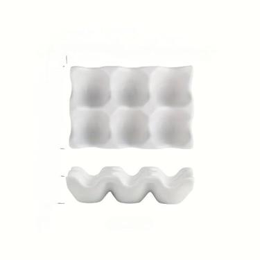 Imagem de 6 expositores de casca de ovo de cerâmica - elegante organizador de bancada de cozinha, suporte decorativo para ovos