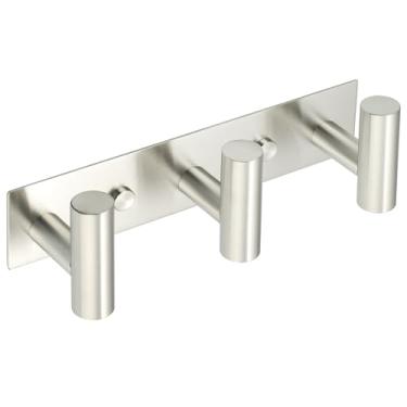 Imagem de Alise Ganchos para casaco chapéu e cabide com 3 ganchos para montagem na parede, ganchos de chave para roupões, bolsas, chaves e toalhas, ganchos de parede de aço inoxidável SUS304 para pendurar