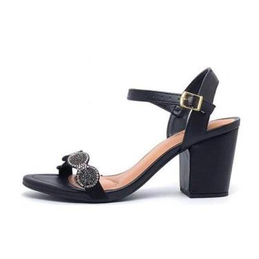 Imagem de Sandália Feminina Salto Bloco Beira Rio 8280.690, 36, Preto