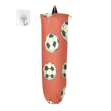 Imagem de xigua Suporte de parede para saco plástico de bolas de futebol com cordão, pacote com 2, organizador de sacolas de supermercado reutilizável para bolsas, meias, roupas íntimas e gravatas