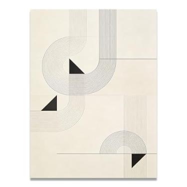 Imagem de Formas e luz arte em tela minimalista: Serenidade tons neutros grande área em branco para decoração de espaço calmo 60 x 90 cm sem moldura