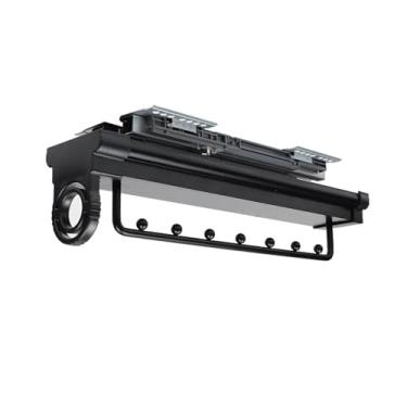 Imagem de Hhsdyl Varão Roupeiro Desmontável, Suporte Calças Extensível para Roupeiro Varões Roupeiro Suporte Telescópico para Calças Organizador Calças Roupas Armário,Black,7 beads