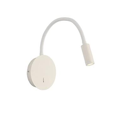 Imagem de Luminária de parede LED para leitura ao lado da cama, pequena, com ângulo ajustável e interruptor, iluminação decorativa para quarto, luminárias de parede para escritório e sala de estar.