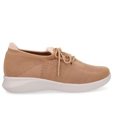 Imagem de Tenis usaflex tricot cadarço ref ud03001 feminino, 38, Creme