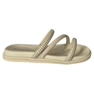 Imagem de Sandália Papete Beira Rio Slide Tira Rebite Feminina-Feminino