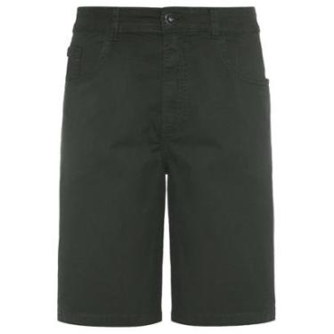 Imagem de Bermuda Ellus Sarja Masculina Color Canvas Rock 5 Pockets Verde Militar-Masculino