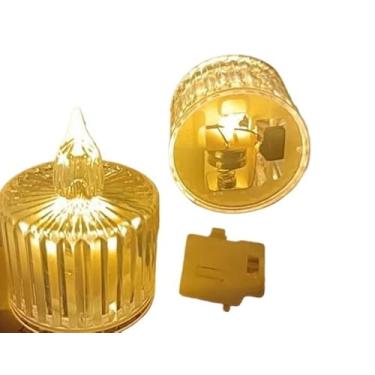 Imagem de 10 Conjuntos Mini Cristal Transparente Velas Luz Led Eletrônica Decorativa- Ideal para Decoração em Massa de Casamentos ou Restaurantes(Vela Vertical-10PCS)
