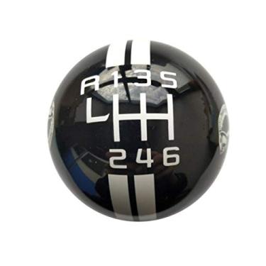 Imagem de Engrenagem 6 Velocidade Bola redonda Tipo R S Shifter para Mustang Shelby GT 500 Cobra Manual Gear Shift Knob Trim Selector Vermelho Branco Preto (Preto, R à esquerda)