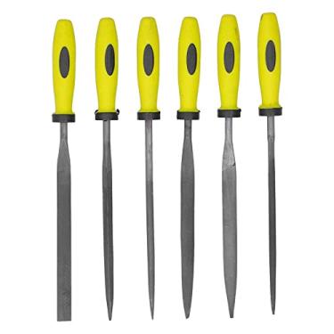 Imagem de Conjunto de arquivos pequenos de agulha, 6 peças, rolamento de aço, ponta quadrada, triângulo redondo, arquivos planos para polimento de metal, joias, processamento de vidro (SIL-1113)