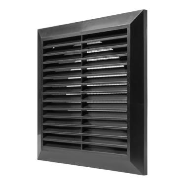 Imagem de Repa Market Tampa de saída de ar preta de 15 cm (abertura) - Ventilação de entrada de ar fresco de plástico para duto redondo - Capa de ventilação de registro com tela de malha - Registro de ar de