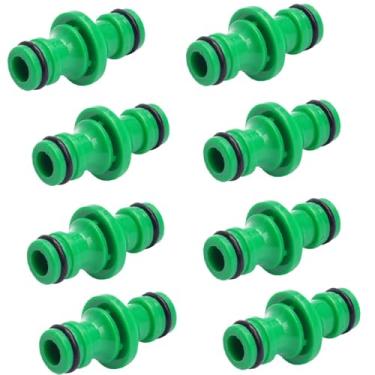 Imagem de Conectores duplos de mangueira macho 8PCS Juntores de tubos de jardim para sistemas de irrigação e rega Conectores duplos masculinos à prova de vazamentos para extensão (green)
